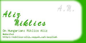 aliz miklics business card